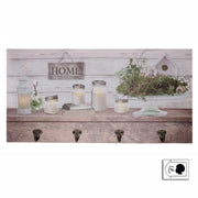 8-seater wooden hanger with led lantern cm60x30x1,8