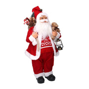 Fabric Santa Claus with presents and red lantern cm30x17,5h60