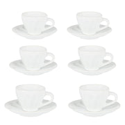 Coffee cup set 6 pieces Amleto white w-saucer 7,5x7,5x4