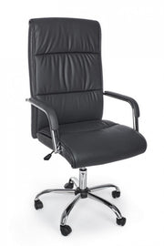 Office armchair with Queensland armrests in dark gray eco-leather
