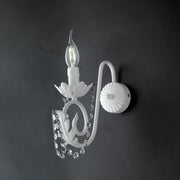 White iron applique Shabby strass damascus one light 25x h28 cm