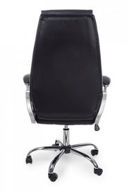 Directional office armchair in Camberra black eco-leather with armrests