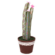 Fabric cactus with round green flower cmø14h41
