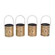 Love black gold metal candle holder 4 pieces 1p cmø8h10