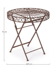 Melanie rustic brown metal table