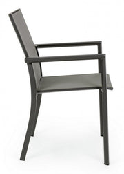 Chair with armrests Anthracite Beige KONNOR 56,2x60x h88 cm