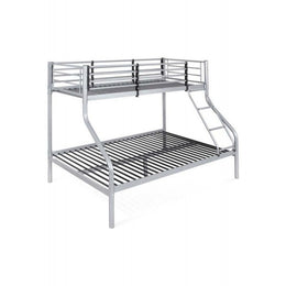 Bunk bed in gray painted steel in tubular steel 140x190xh.160 cm