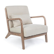 Ancilla Vintage armchair in cotton linen with cushion