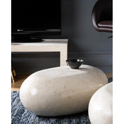 Modern beige stone coffee table 50 x 75 x h 27 cm