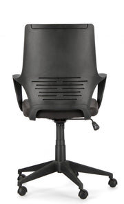 Office armchair in Damon fabric with black low back