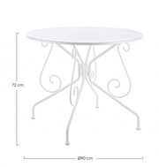 Etienne classic white table D90 in metal for outdoor use