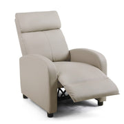 Desirè reclining armchair in dove gray imitation leather