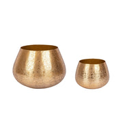 Set of 2 gold industrial style aluminum pot holders