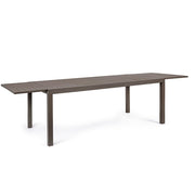 Extendable brown aluminum garden furniture table Hide 200-300 x 100 cm
