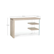 Bilbao wood and tempered glass desk 120x50x76h cm