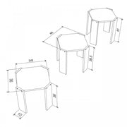 Tri foldable tables white with black top multipurpose