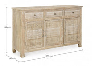 Sideboard 3 doors and 3 drawers in natural style wood