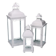 White metal lantern 1-3 cm20x20h53,2