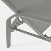 Arent cot in steel and with dove gray armrests cm 195
