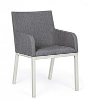 Gray powder coated aluminum chair 55x 62x 82h cm