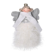 Fabric angel with white heart cm16x13h21