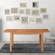 Extendable country walnut dining table in melamine wood 80x120-160 cm