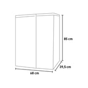 Mobile Pattumiera Raccolta Differenziata con Doppia Apertura - 80/110 lt - 68x39,5x85 cm