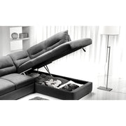 Stefy corner sofa with left storage peninsula 268x212