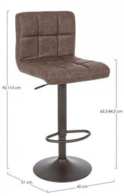 Greyson brown faux leather vintage bar stool 42 x 51 x 92 cm