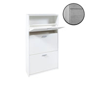Slim shoe cabinet 3 concrete doors 63x16.5x111