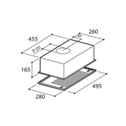 Built-in under-cabinet extractor hood, gray color 49,5x28 cm