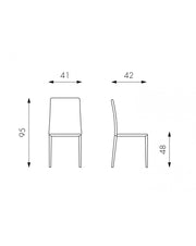 4x Faux leather and white metal chair Kitty STS