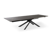 Extendable table with rust top and black legs 170/270x90x76h cm