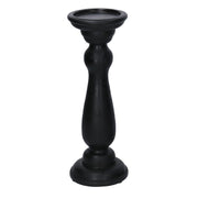Black wooden candle holder cm10h30