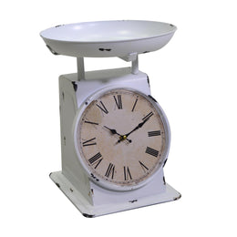Round white metal clock cm29x27x29