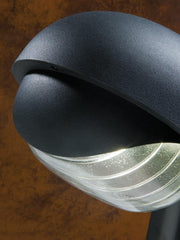 Oval Outdoor Lamp in Black Printed Glass Thermoplastic
