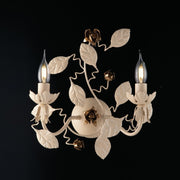 Applique in iron ivory decape two lights gold finish 36x h38 cm