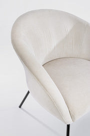 Aiko Velvet white velvet metal armchair 80 x 76 x 75 cm