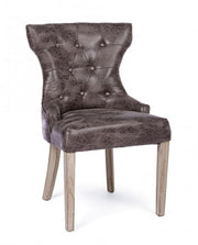 2x Dark chair in classic style fabric