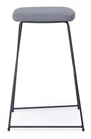 Bar stool in steel and velvet Gray KINSLEY 40x46 h76 cm