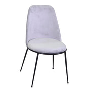 Design chair in velvet and metal rotterdam gray