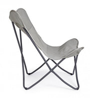 Folding sea chair in textilene Natural BUTTERFLY GABICCE 77.5x81x h89 cm