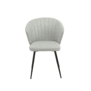Light Grey Upholstered Krid Chair with Black Metal Legs 44cm x 41cm x 82cm