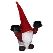 Resin gnome red candle holder cm35x18h50