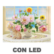 Rectangular white flower vase led picture cm40x30x1,8