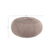 Woven dove gray pouf bizzotto cm 80