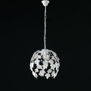 Shabby white iron chandelier with strass one light 30x h37 cm ivy
