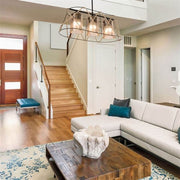 Gezegen pendant lamp ASZ0986 3 lights black metal and rope