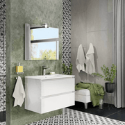 Trasimeno glossy white bathroom cabinet with mirror
