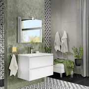 Glossy white Trasimeno bathroom cabinet with mirror